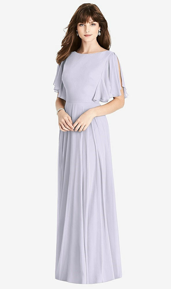 【STYLE: TH038】Split Sleeve Backless Maxi Dress - Lila【COLOR: Silver Dove】