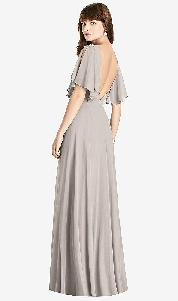 【STYLE: TH038】Split Sleeve Backless Maxi Dress - Lila【COLOR: Taupe】