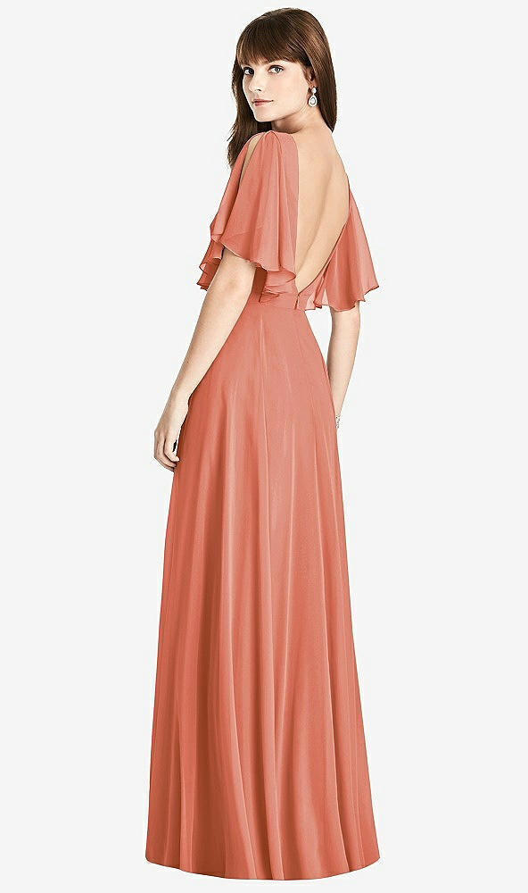 【STYLE: TH038】Split Sleeve Backless Maxi Dress - Lila【COLOR: Terracotta Copper】