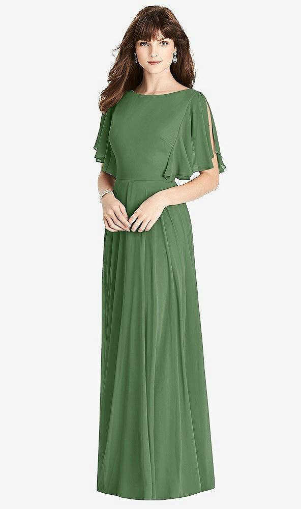 【STYLE: TH038】Split Sleeve Backless Maxi Dress - Lila【COLOR: Vineyard Green】