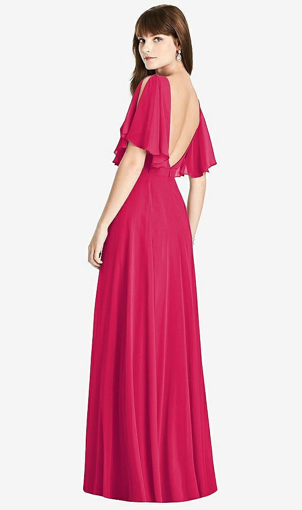 【STYLE: TH038】Split Sleeve Backless Maxi Dress - Lila【COLOR: Vivid Pink】