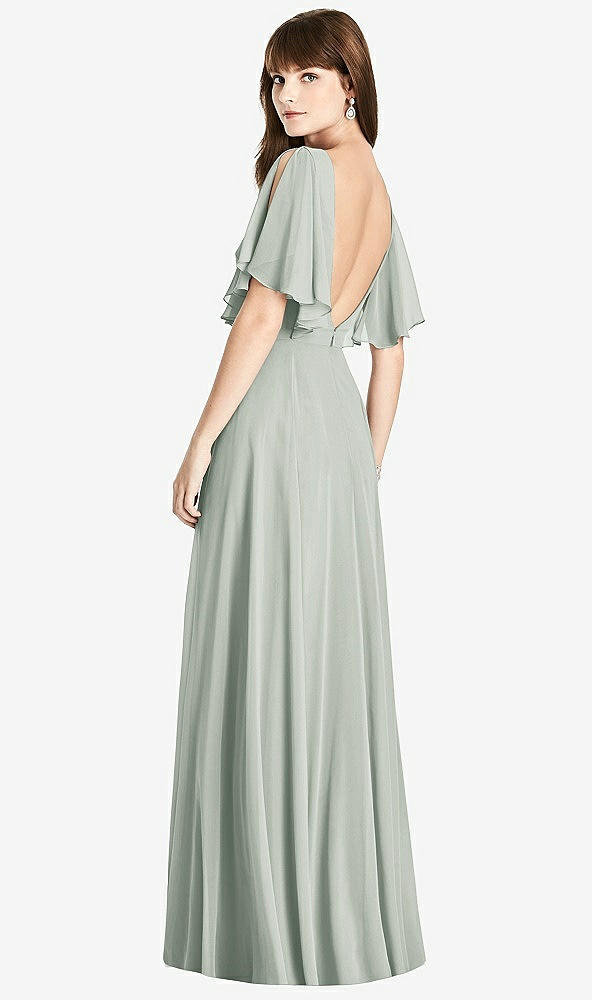 【STYLE: TH038】Split Sleeve Backless Maxi Dress - Lila【COLOR: Willow Green】