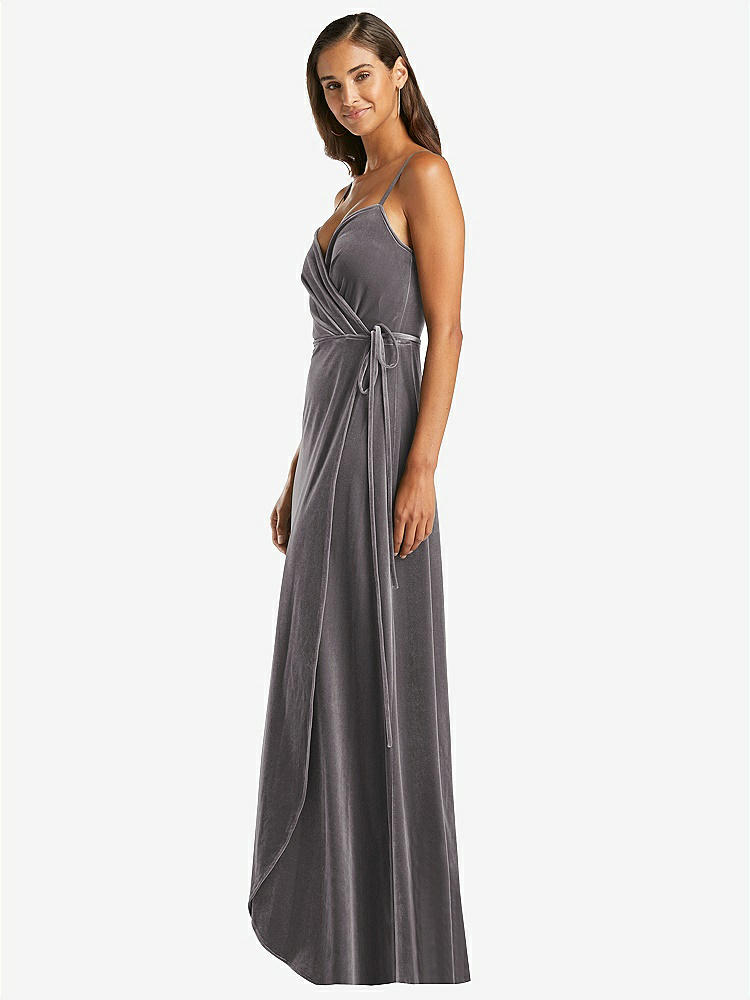 【NEW】【STYLE: 1536】ベルベット ラップ マキシ ドレス ポケット付き【COLOR: Caviar Gray】【SIZE: XS-3X】