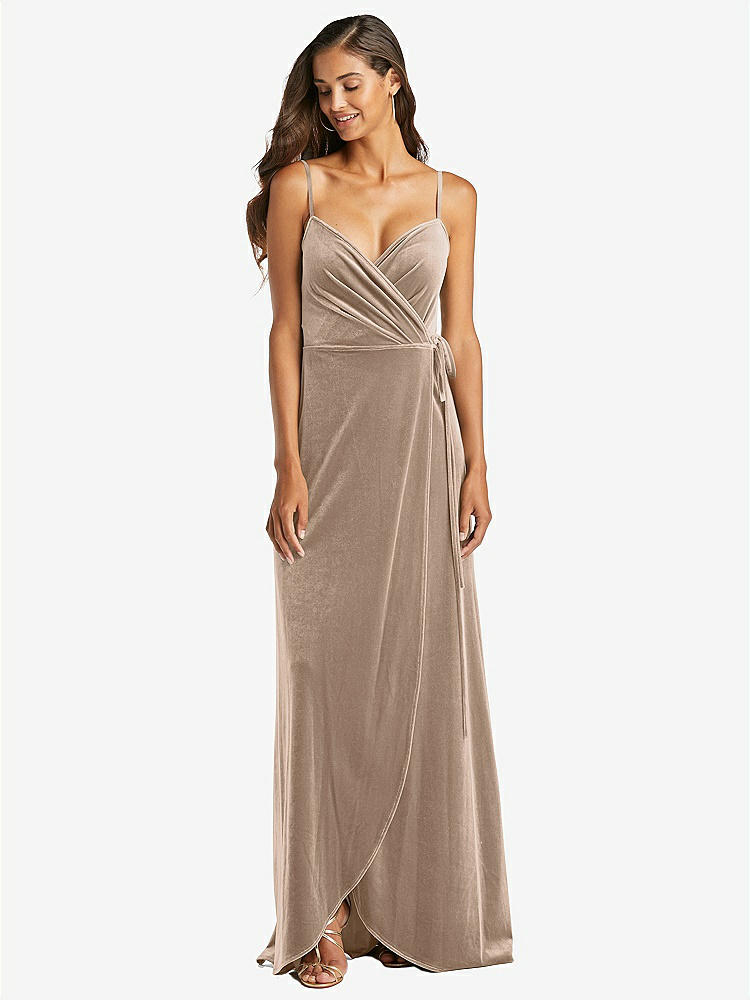【STYLE: 1536】Velvet Wrap Maxi Dress with Pockets【COLOR: Topaz】
