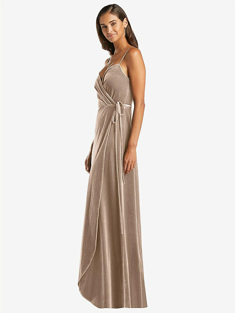 【STYLE: 1536】Velvet Wrap Maxi Dress with Pockets【COLOR: Topaz】