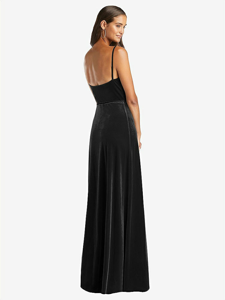 【STYLE: 1536】Velvet Wrap Maxi Dress with Pockets【COLOR: Black】