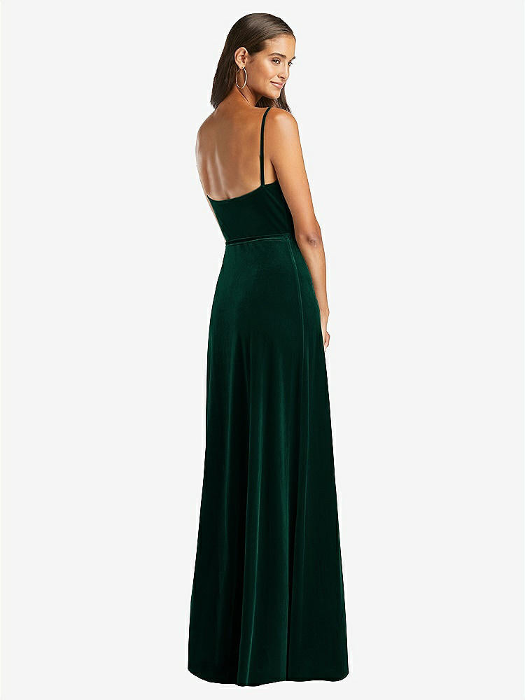 【STYLE: 1536】Velvet Wrap Maxi Dress with Pockets【COLOR: Evergreen】