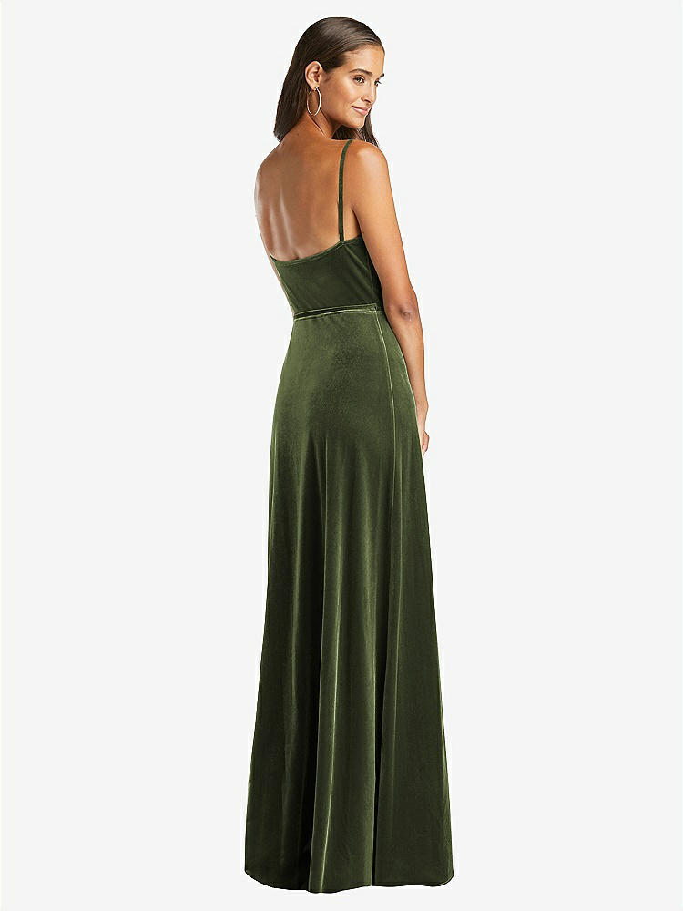 【STYLE: 1536】Velvet Wrap Maxi Dress with Pockets【COLOR: Olive Green】