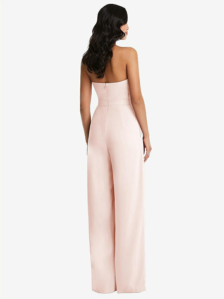 【STYLE: 6833】Strapless Pleated Front Jumpsuit with Pockets【COLOR: Blush】