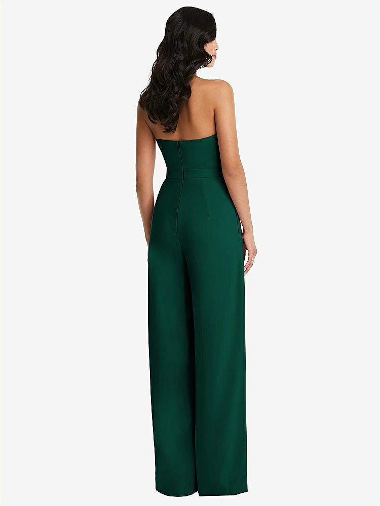 【STYLE: 6833】Strapless Pleated Front Jumpsuit with Pockets【COLOR: Hunter Green】