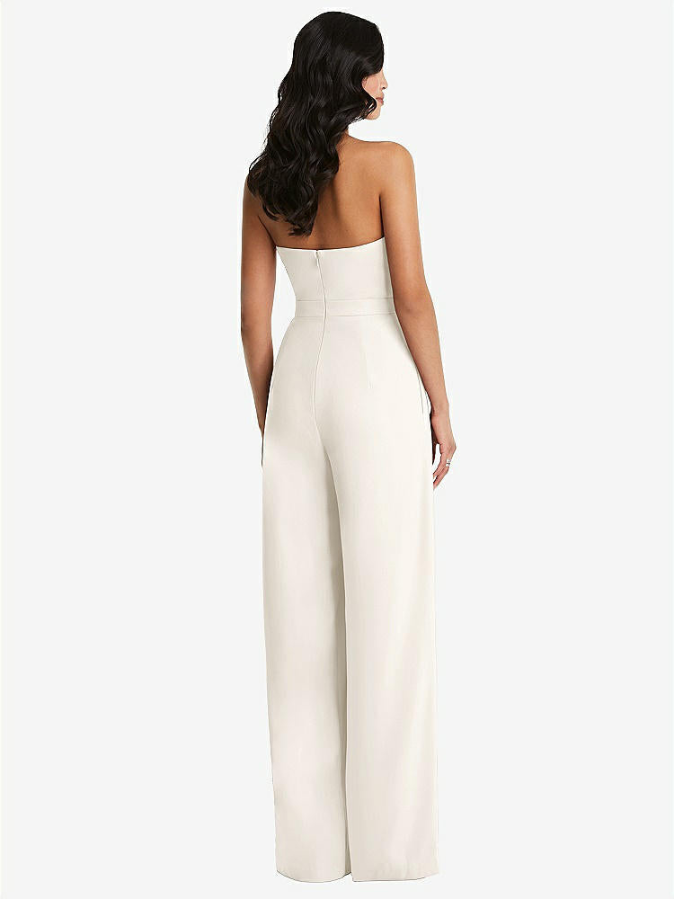 【STYLE: 6833】Strapless Pleated Front Jumpsuit with Pockets【COLOR: Ivory】