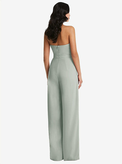【NEW】【STYLE: 6833】ストラップレス プリーツ フロント ジャンプスーツ ポケット付き【COLOR: Willow Green】【SIZE: 00-30W】
