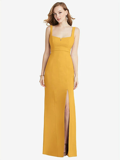 【NEW】【STYLE: 6838】ワイド ストラップ ノッチ 帝国 ウエスト ドレス 前面 スリット【COLOR: NYC Yellow】【SIZE: 00-30W】