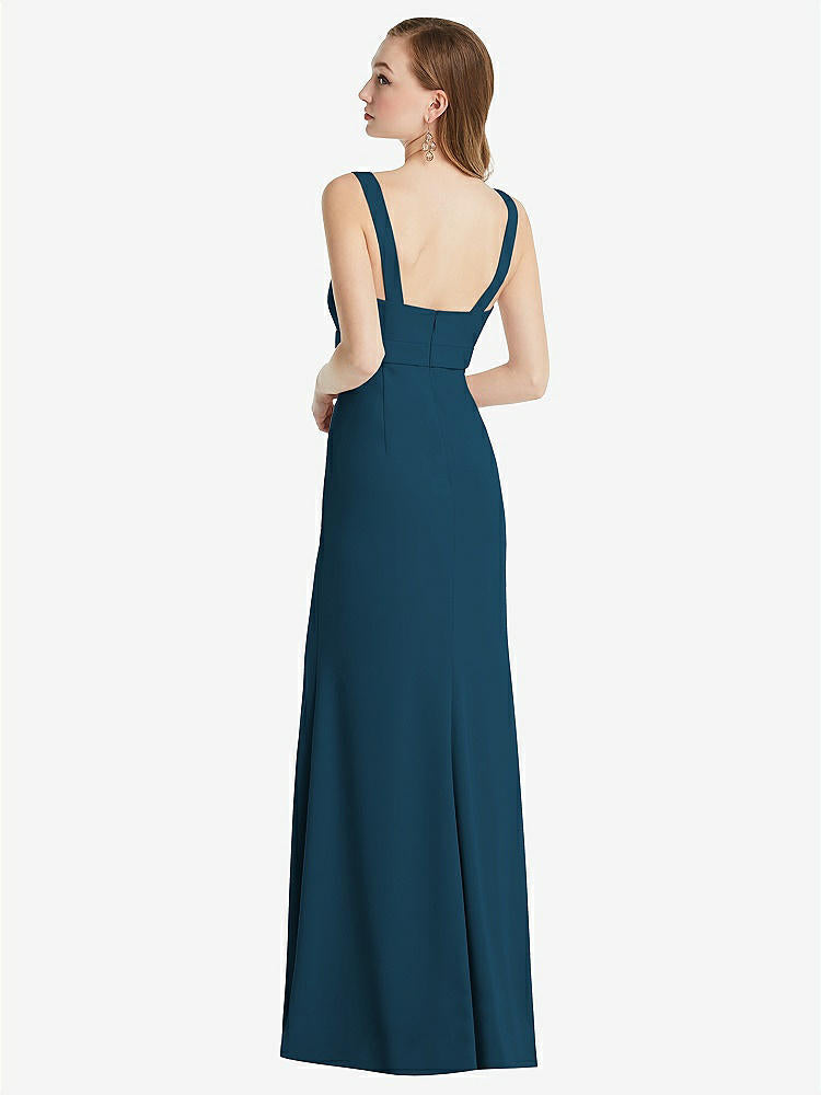 【NEW】【STYLE: 6838】ワイド ストラップ ノッチ 帝国 ウエスト ドレス 前面 スリット【COLOR: Atlantic Blue】【SIZE: 00-30W】