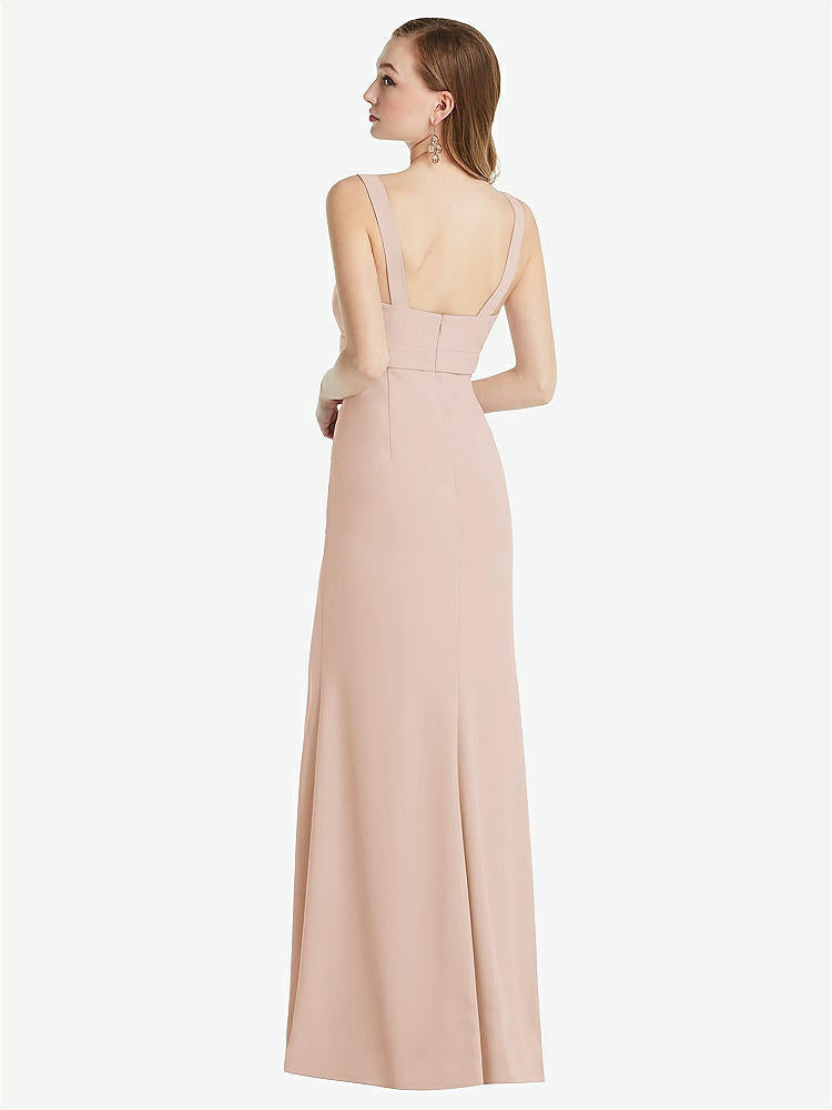 【NEW】【STYLE: 6838】ワイド ストラップ ノッチ 帝国 ウエスト ドレス 前面 スリット【COLOR: Cameo】【SIZE: 00-30W】