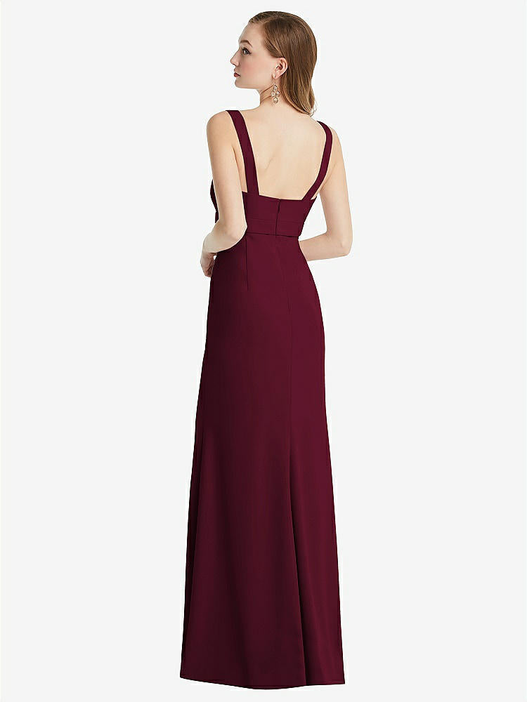 【NEW】【STYLE: 6838】ワイド ストラップ ノッチ 帝国 ウエスト ドレス 前面 スリット【COLOR: Cabernet】【SIZE: 00-30W】