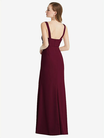 【NEW】【STYLE: 6838】ワイド ストラップ ノッチ 帝国 ウエスト ドレス 前面 スリット【COLOR: Cabernet】【SIZE: 00-30W】