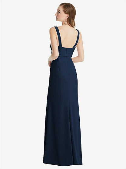 【NEW】【STYLE: 6838】ワイド ストラップ ノッチ 帝国 ウエスト ドレス 前面 スリット【COLOR: Midnight Navy】【SIZE: 00-30W】