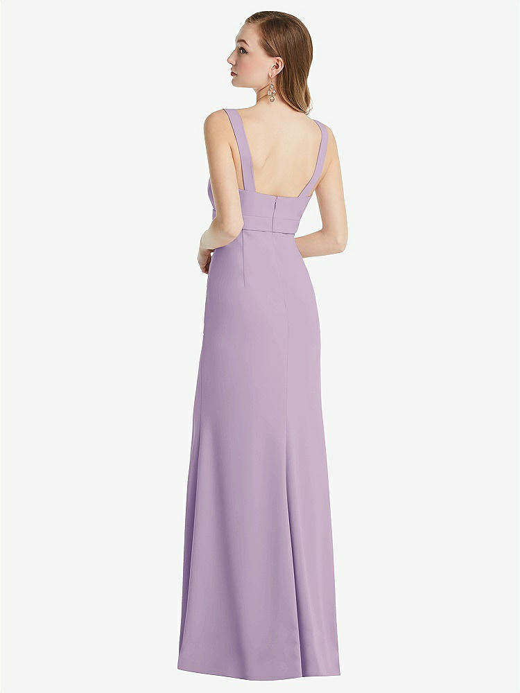 【NEW】【STYLE: 6838】ワイド ストラップ ノッチ 帝国 ウエスト ドレス 前面 スリット【COLOR: Pale Purple】【SIZE: 00-30W】