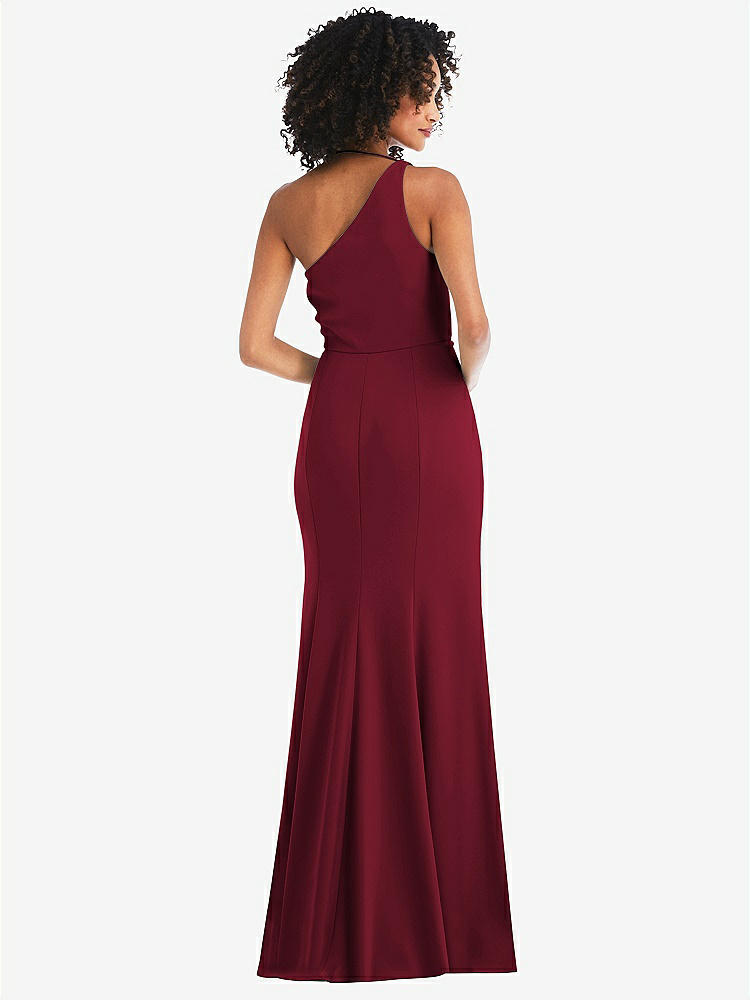 【NEW】【STYLE: 6849】ワンショルダー ドレープ カウルネック マキシ ドレス【COLOR: Burgundy】【SIZE: 00-30W】
