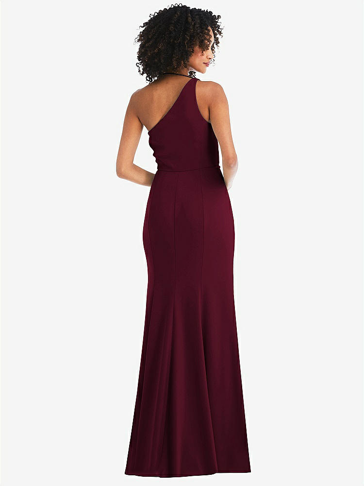 【NEW】【STYLE: 6849】ワンショルダー ドレープ カウルネック マキシ ドレス【COLOR: Cabernet】【SIZE: 00-30W】