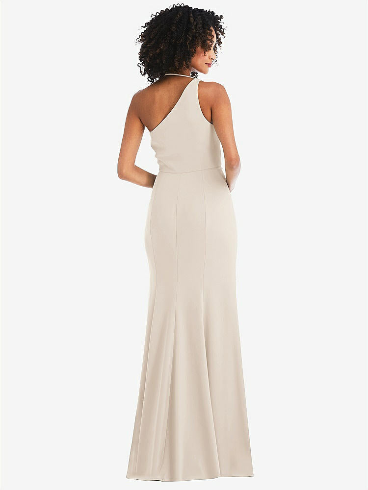 【NEW】【STYLE: 6849】ワンショルダー ドレープ カウルネック マキシ ドレス【COLOR: Oat】【SIZE: 00-30W】