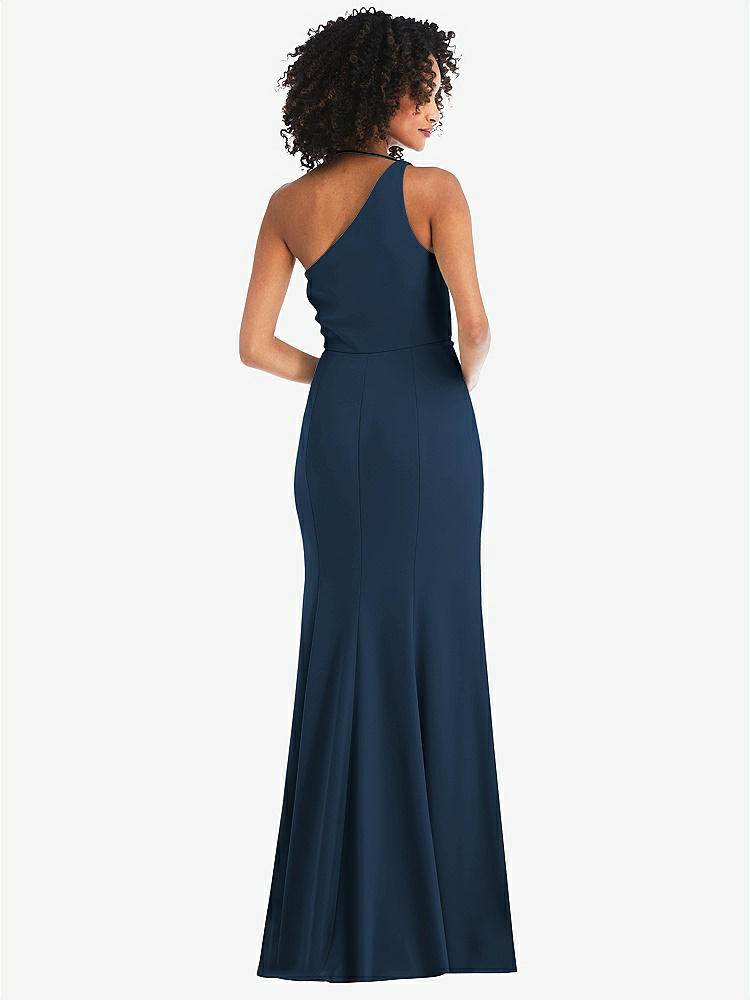 【STYLE: 6849】One-Shoulder Draped Cowl-Neck Maxi Dress【COLOR: Sofia Blue】