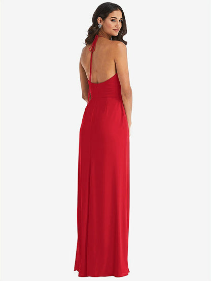 【STYLE: 1543】Spaghetti Strap Tie Halter Backless Trumpet Gown【COLOR: Parisian Red】