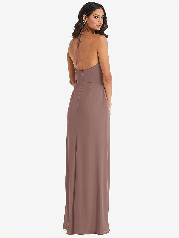 【STYLE: 1543】Spaghetti Strap Tie Halter Backless Trumpet Gown【COLOR: Sienna】