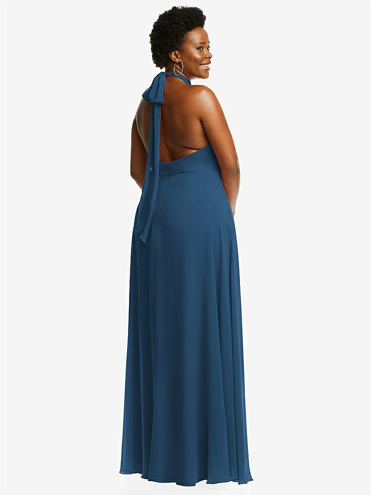【NEW】【STYLE: 1545】高 首 ホルター バックレス マキシ ドレス【COLOR: Dusk Blue】【SIZE: 00-30W】