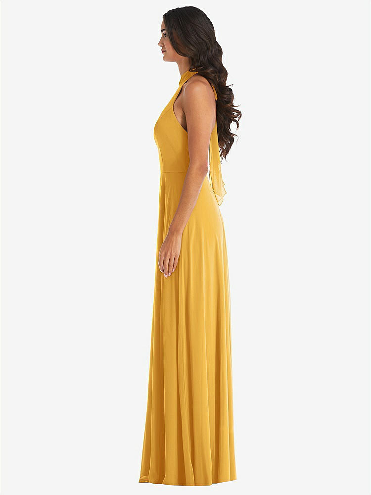 【NEW】【STYLE: 1545】高 首 ホルター バックレス マキシ ドレス【COLOR: NYC Yellow】【SIZE: 00-30W】