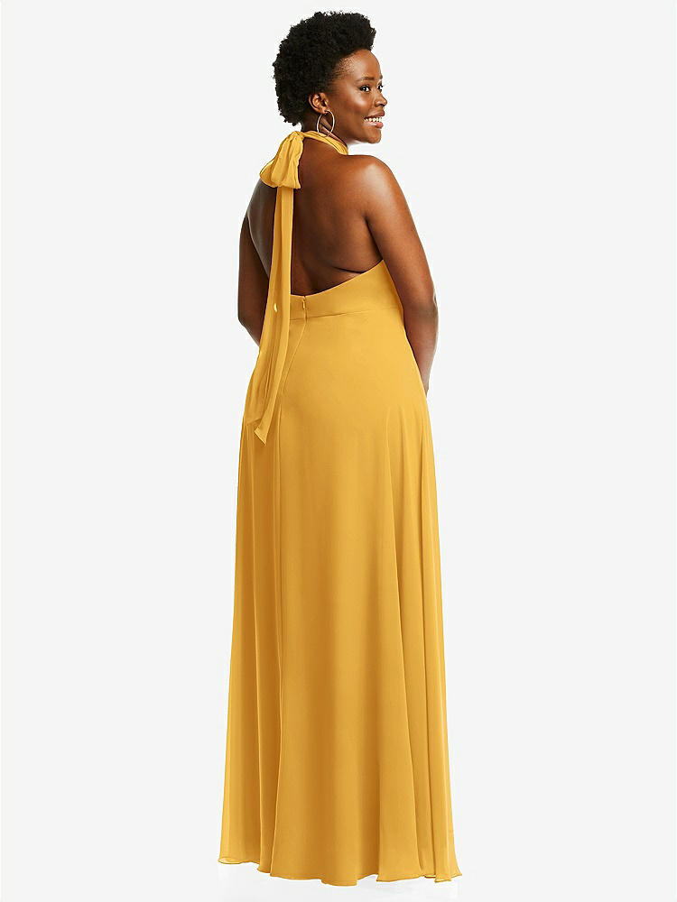 【NEW】【STYLE: 1545】高 首 ホルター バックレス マキシ ドレス【COLOR: NYC Yellow】【SIZE: 00-30W】