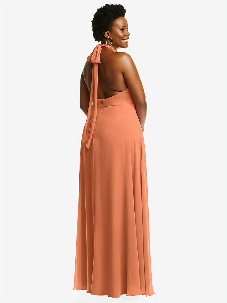 【STYLE: 1545】High Neck Halter Backless Maxi Dress【COLOR: Sweet Melon】