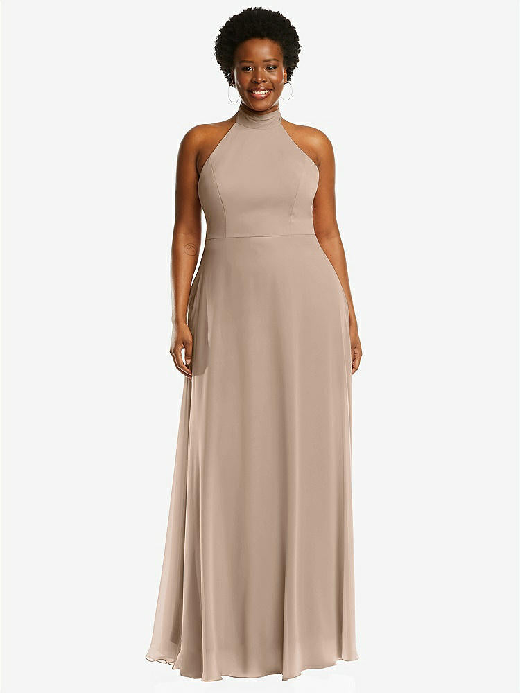 【STYLE: 1545】High Neck Halter Backless Maxi Dress【COLOR: Topaz】