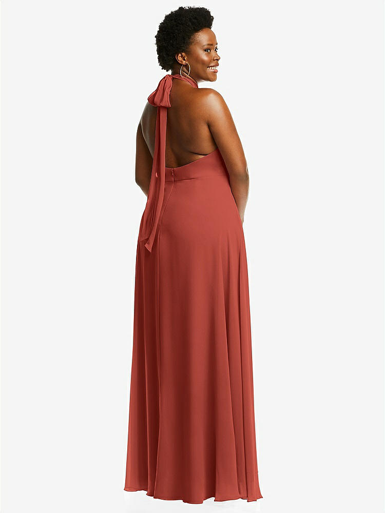 【STYLE: 1545】High Neck Halter Backless Maxi Dress【COLOR: Amber Sunset】