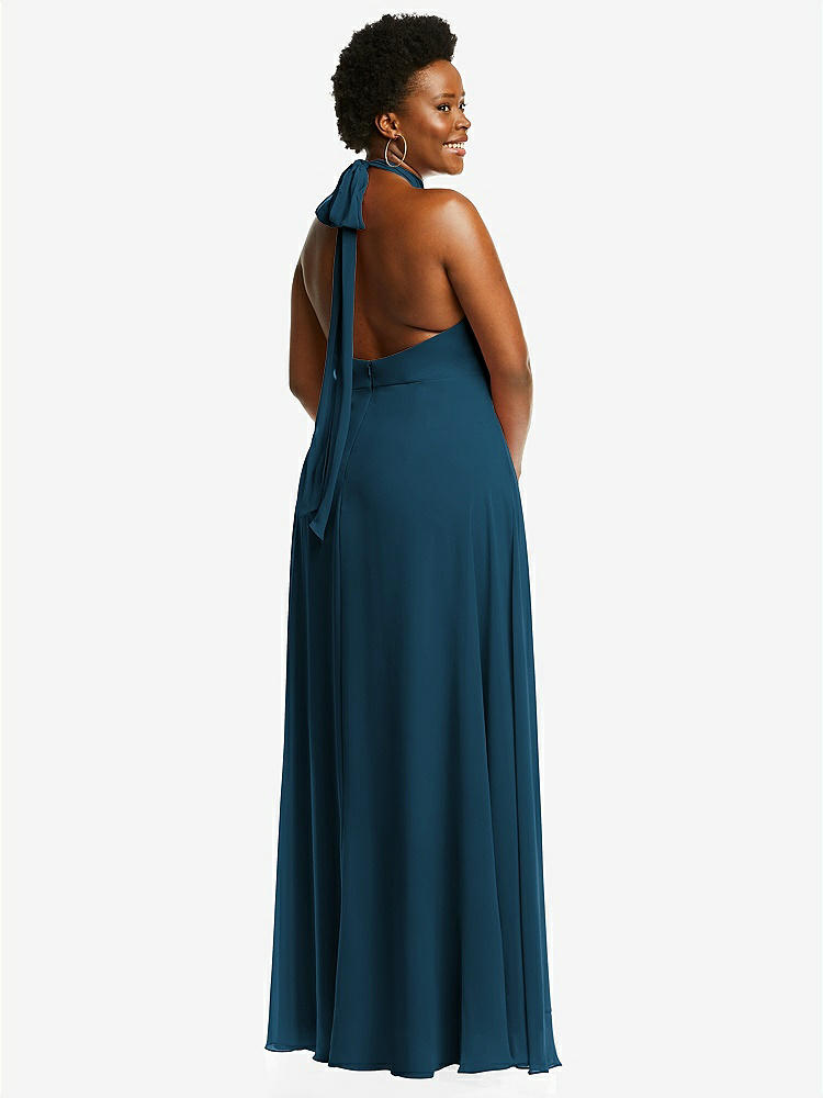 【NEW】【STYLE: 1545】高 首 ホルター バックレス マキシ ドレス【COLOR: Atlantic Blue】【SIZE: 00-30W】