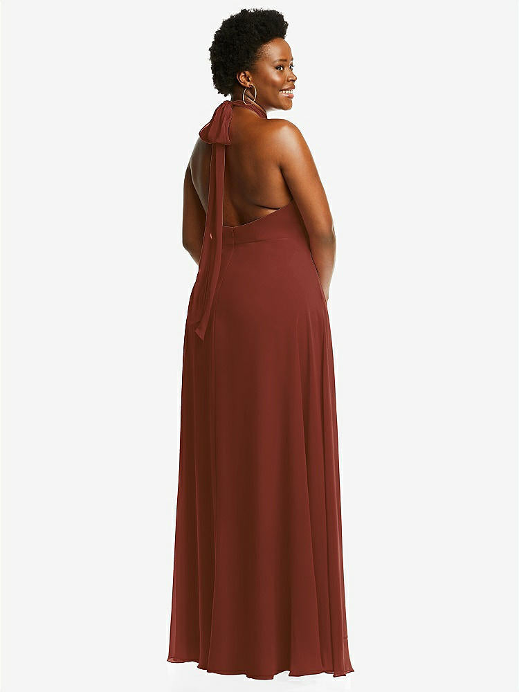 【STYLE: 1545】High Neck Halter Backless Maxi Dress【COLOR: Auburn Moon】