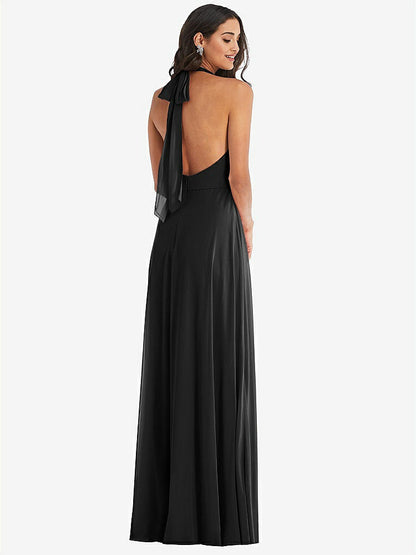 【STYLE: 1545】High Neck Halter Backless Maxi Dress【COLOR: Black】