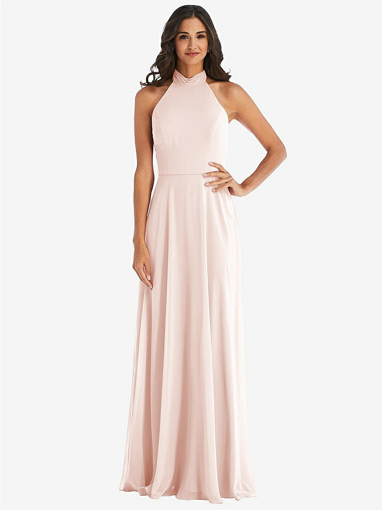 【STYLE: 1545】High Neck Halter Backless Maxi Dress【COLOR: Blush】