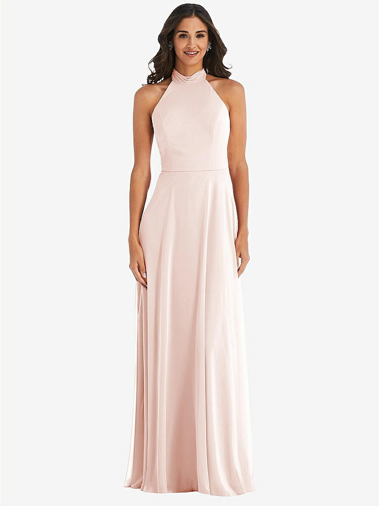 【STYLE: 1545】High Neck Halter Backless Maxi Dress【COLOR: Blush】