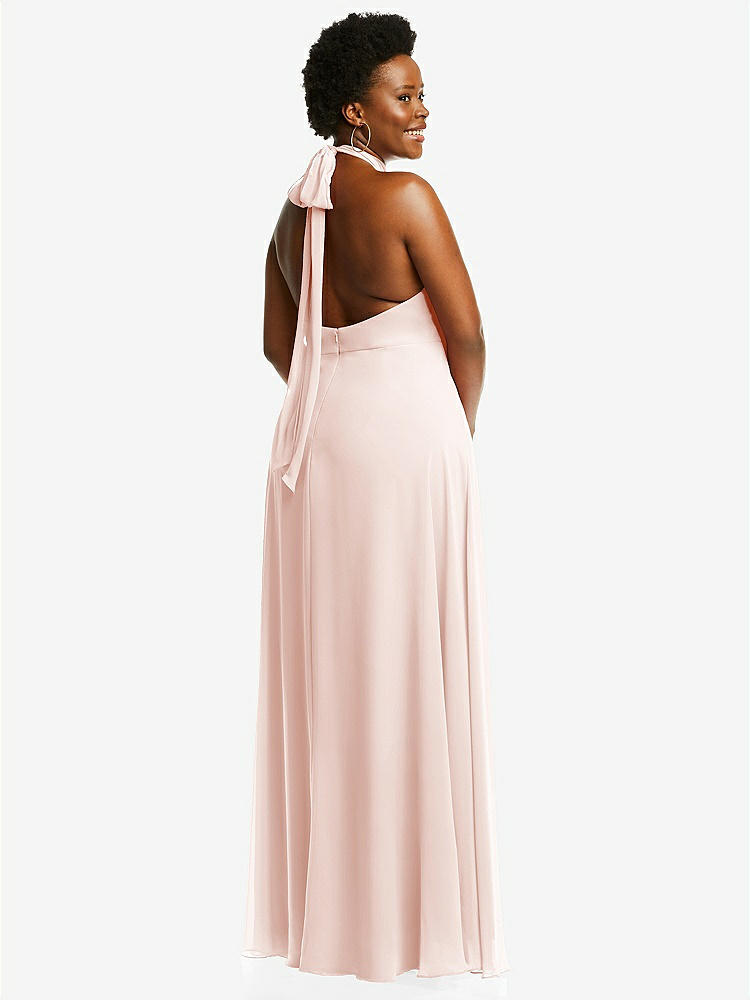 【NEW】【STYLE: 1545】高 首 ホルター バックレス マキシ ドレス【COLOR: Blush】【SIZE: 00-30W】