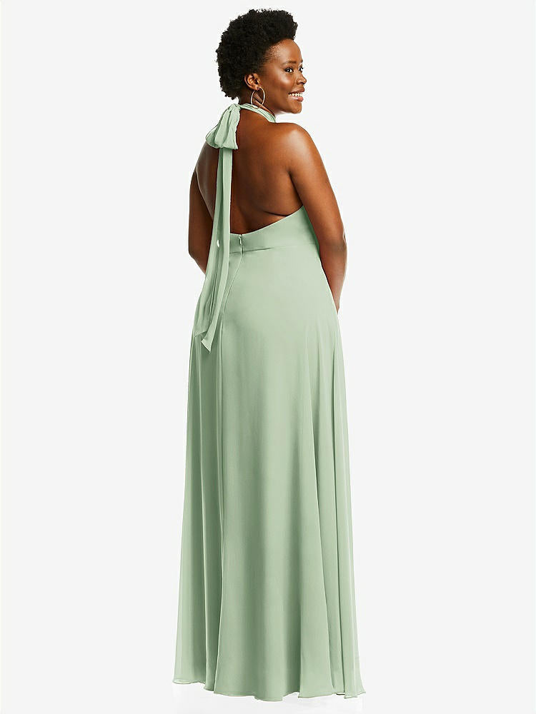 【STYLE: 1545】High Neck Halter Backless Maxi Dress【COLOR: Celadon】