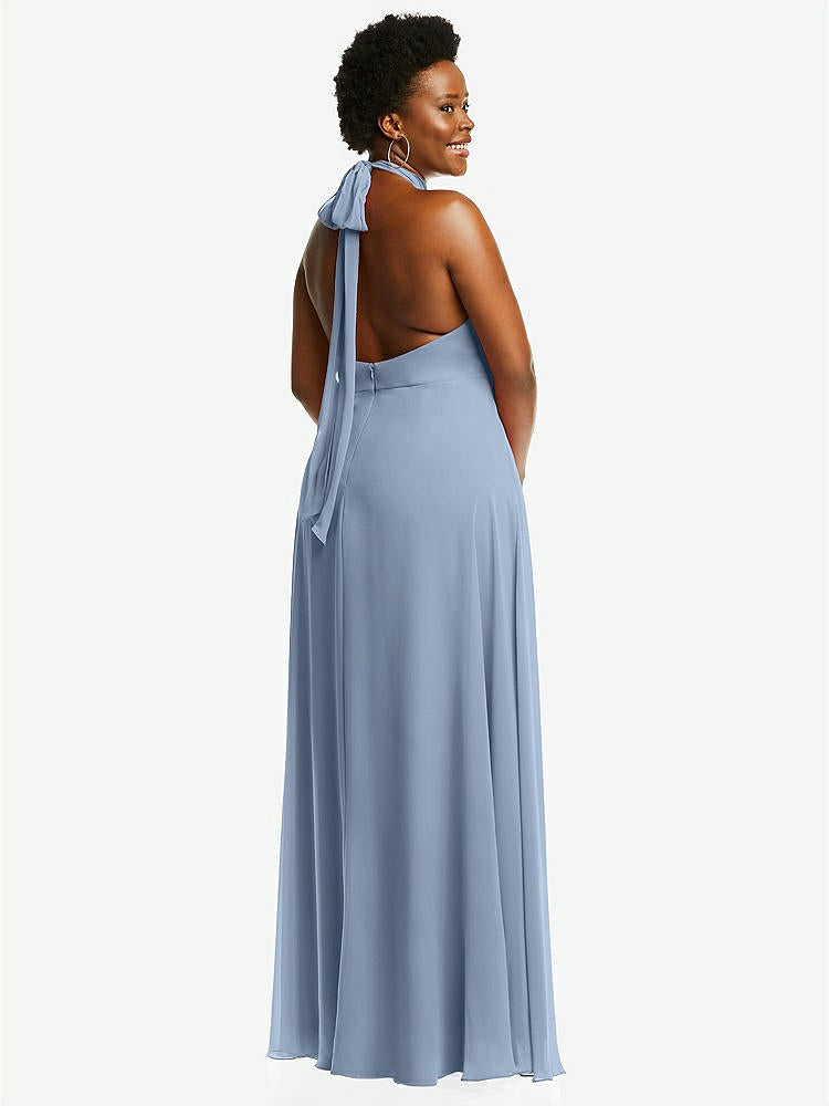 【NEW】【STYLE: 1545】高 首 ホルター バックレス マキシ ドレス【COLOR: Cloudy】【SIZE: 00-30W】