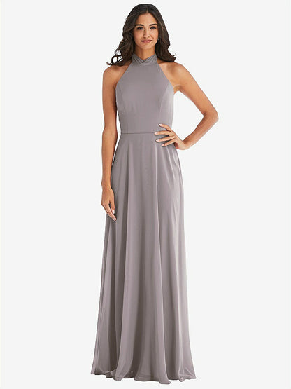 【STYLE: 1545】High Neck Halter Backless Maxi Dress【COLOR: Cashmere Gray】