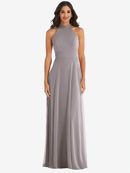 【STYLE: 1545】High Neck Halter Backless Maxi Dress【COLOR: Cashmere Gray】