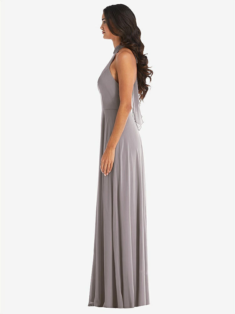【STYLE: 1545】High Neck Halter Backless Maxi Dress【COLOR: Cashmere Gray】