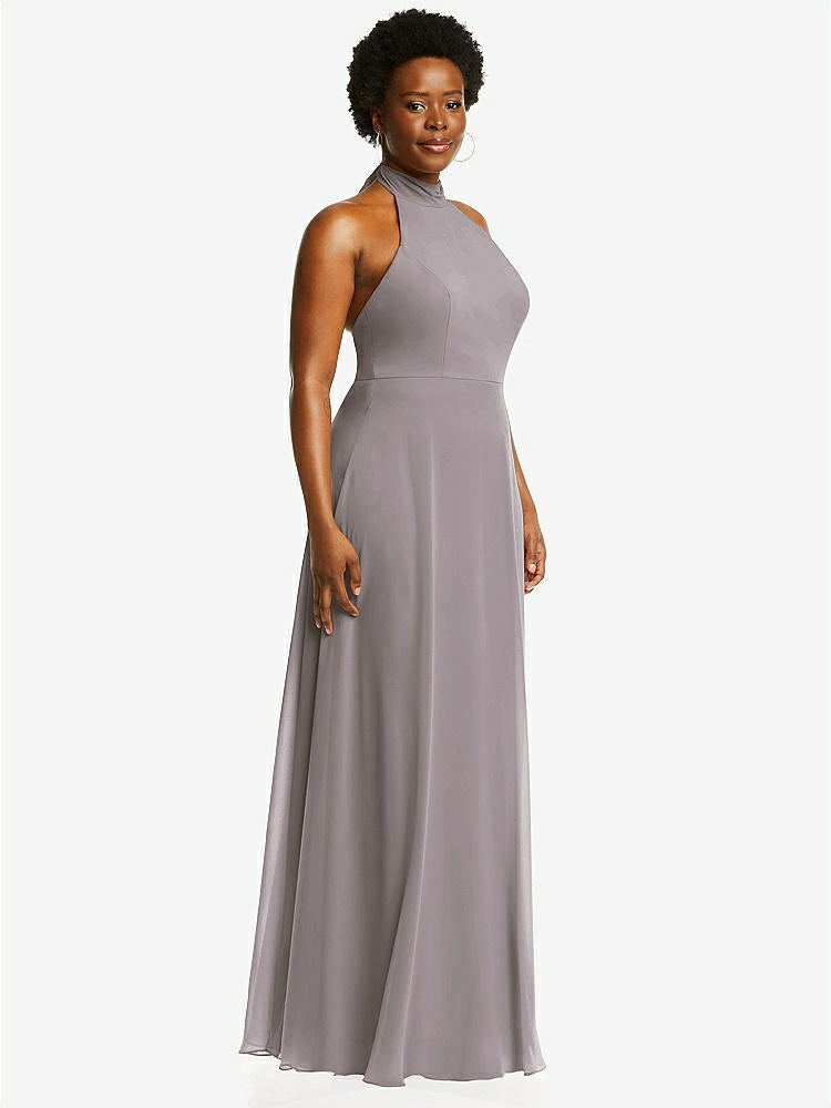 【STYLE: 1545】High Neck Halter Backless Maxi Dress【COLOR: Cashmere Gray】