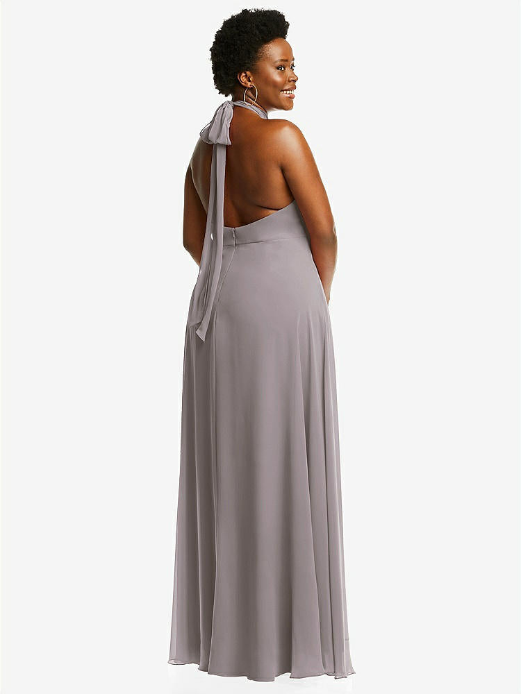 【STYLE: 1545】High Neck Halter Backless Maxi Dress【COLOR: Cashmere Gray】
