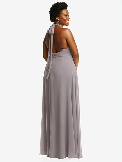 【STYLE: 1545】High Neck Halter Backless Maxi Dress【COLOR: Cashmere Gray】