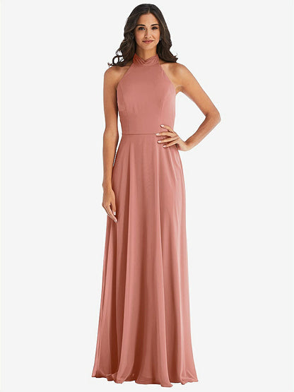 【STYLE: 1545】High Neck Halter Backless Maxi Dress【COLOR: Desert Rose】